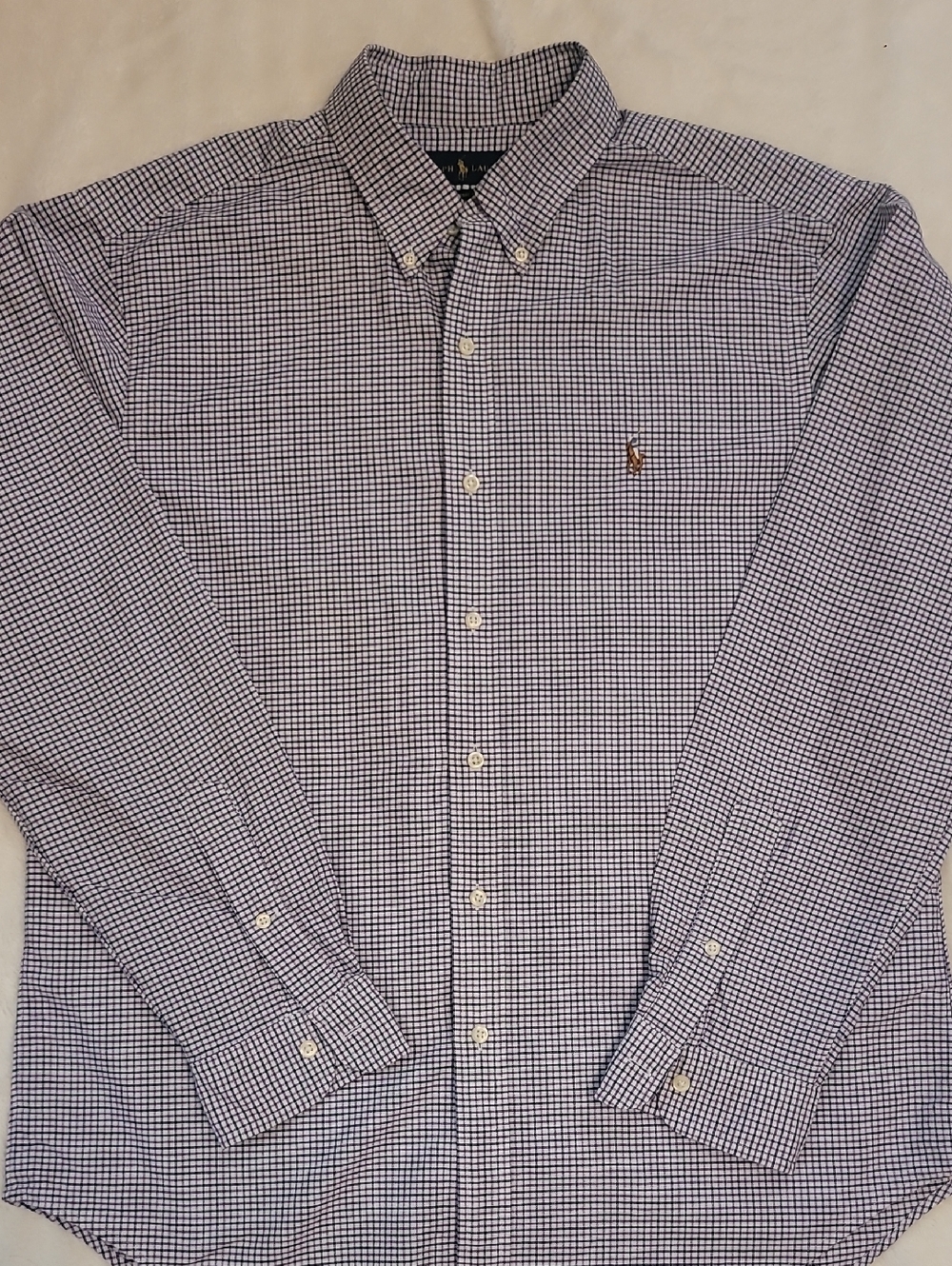 Polo by Ralph Lauren Purple and White Checked Button-Down Shirt
